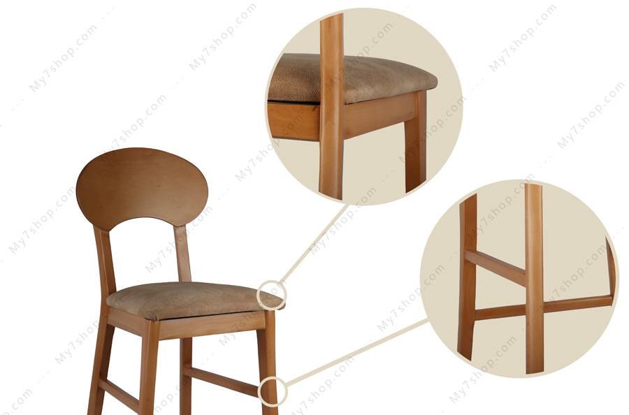 نمای نزدیک از صندلی اپن چوبی بامبو