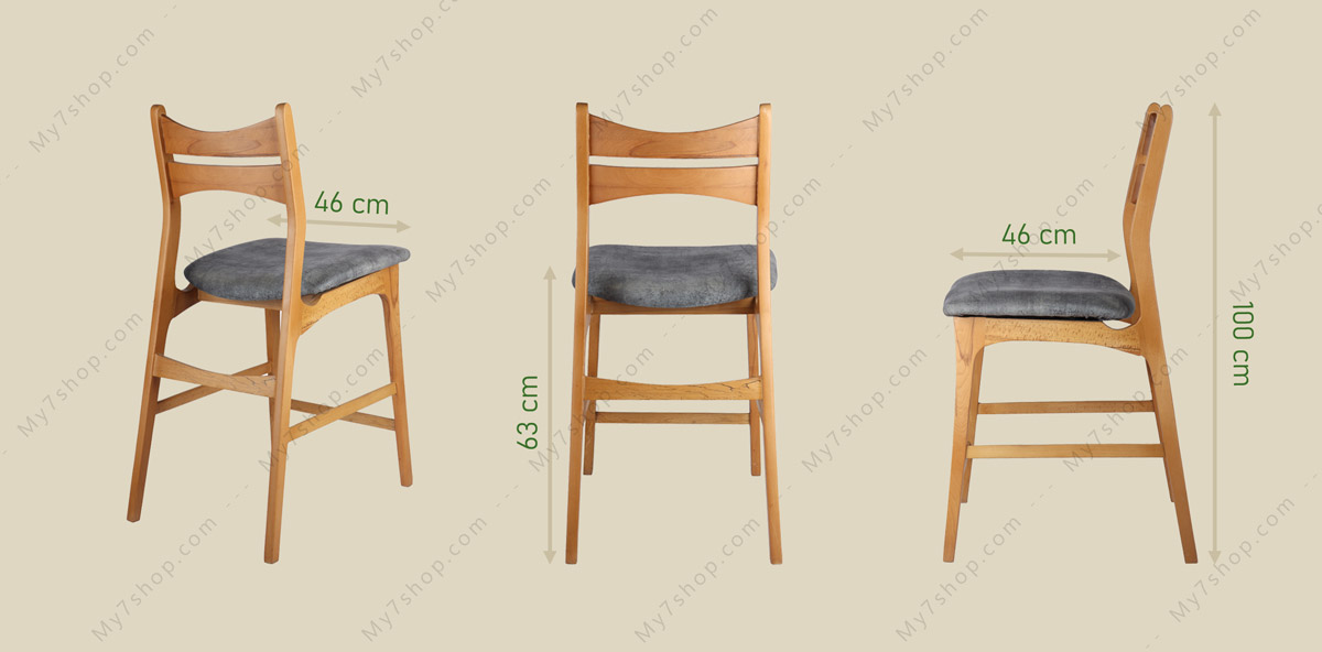 ابعاد و زوایا صندلی اپن چوبی توسکا