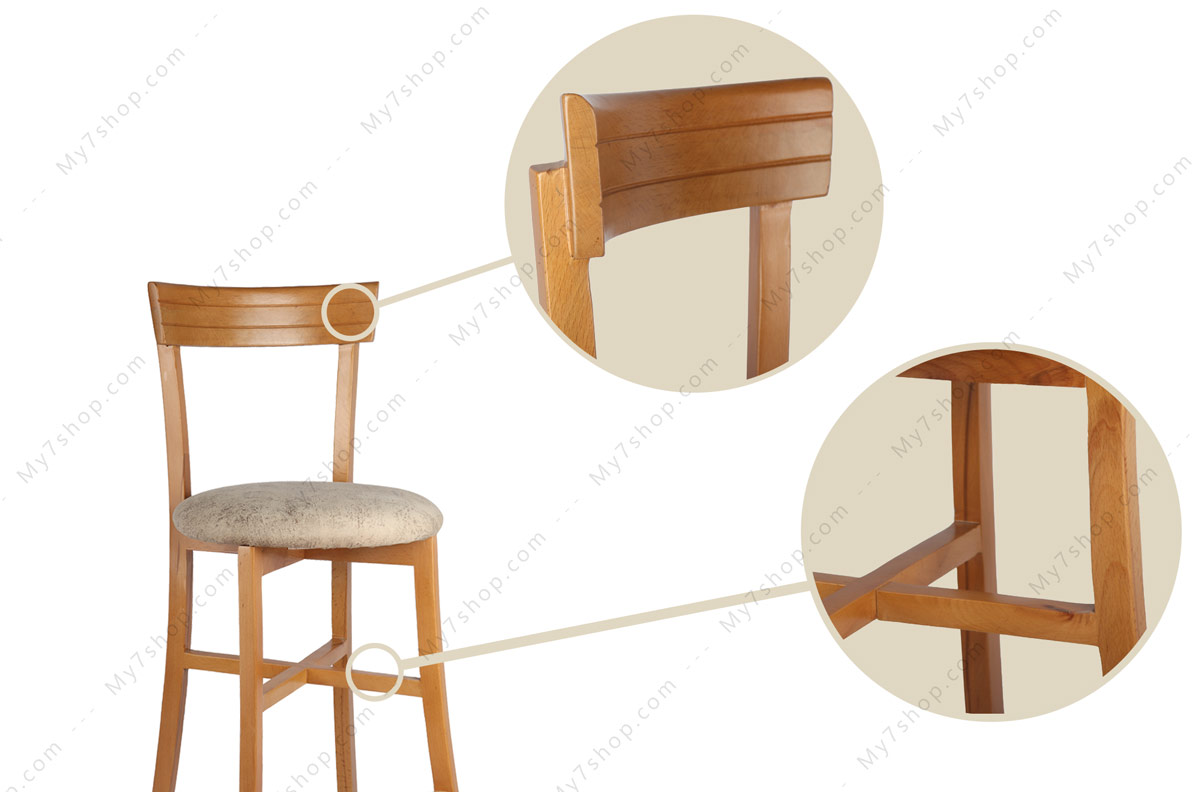 نمای نزدیک از صندلی اپن چوبی چنار